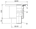 Kratka Ściekowa dolna KSDO 240-110 z okrągłą górą